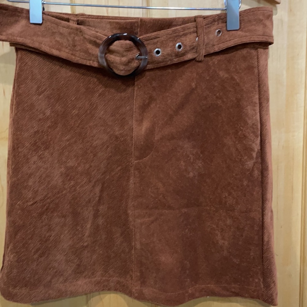 Shein brown corduroy belted skirt size S - Picture 11 of 11